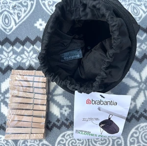 Brabantia Premium Peg Bag with Closing Cord Durable and Weather Resistant Black - Picture 1 of 3
