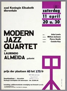MODERN JAZZ QUARTET – rare vintage original Antwerp 1964 jazz concert poster - Picture 1 of 4