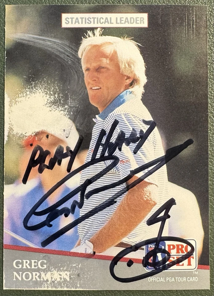 1991 Pro Set #276 Greg Norman (RC) Autographed Inscribed - Image 1 of 1