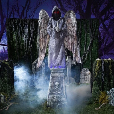 Ángel de cementerio de 96" utilería de Halloween animada Foto 1 de 4