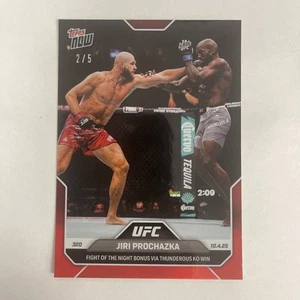 2025 Topps Now UFC Jiri Prochazka #33 Fight Of The Night Thunderous KO Red 2/5 - Picture 1 of 3