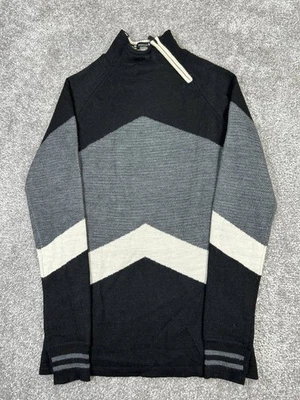 Suéter Smartwool Mujer Pequeño Negro Gris Blanco Mezcla Lana Merino Pullover * Foto 1 de 4