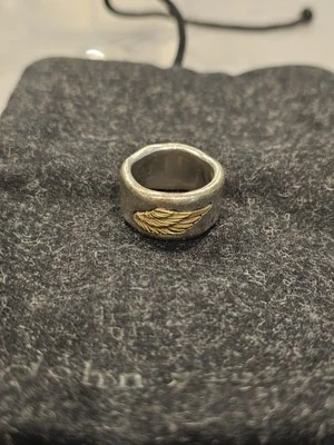 Кольцо с крылом из серебра и латуни John Varvatos размер 10 - Изображение 1 из 4