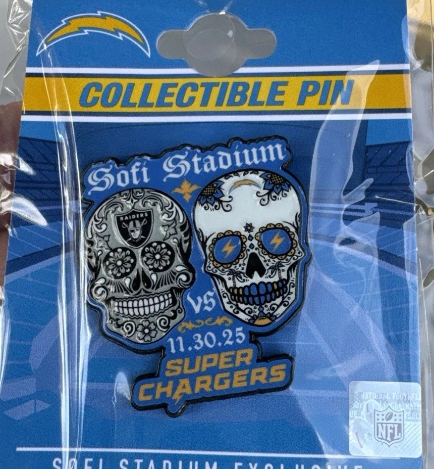2025 Las Vegas Raiders vs Los Angeles Chargers Sofi Exclusive Game Day Pin  - Image 1 of 1