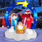 Aufblasbare Weihnachtskrippe 1,83M Außendekoration helle LED-Lichter Szene Hof