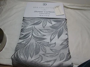 New DH Dainty Home Spa Collection SILVER FLORAL Fabric Shower Curtain 70"x72" - Picture 1 of 7