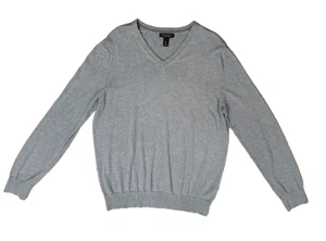 Banana Republic Men’s Luxury Blend V-Neck Gray Blue Long Sleeve Sweater XL - Picture 1 of 8