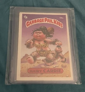 Adesivo Topps Garbage Pail Kids Hairy Carrie serie 2 1985 scosso Joe Back 🔥 - Foto 1 di 2