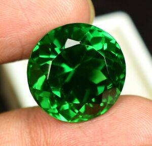 13.20 Ct Natural Green Colombian Emerald Round Cut Loose Gemstone GIE Certified