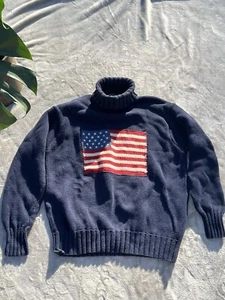 Vintage Ralph Lauren Polo Country Hand Knit Turtleneck 1980s - Picture 1 of 9