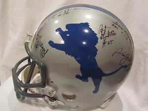 Lions HOFs & Stars Autographed Lions Full Size Helmet 8 Signatures – Full JSA - Picture 1 of 12