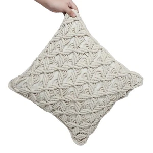 Copricuscino Macrame fatto a mano cotone - Colore Bianco Naturale/Off #3 - Foto 1 di 4