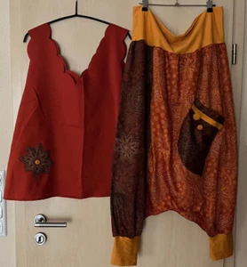 Upcycling 2 Tlg. Kombi Tunika Shirt + Haremshose ❤ Damen 44/46 48 UNIKAT etsy - Bild 1 von 11