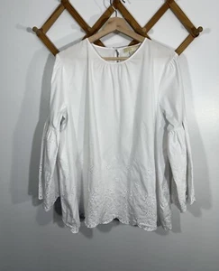 Michael Kors Top Eyelet Peasant Large - Picture 1 of 10