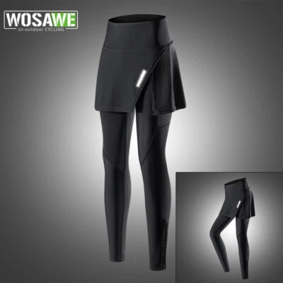 WOSAWE Mujeres Damas Ciclismo Faldas Largas Pantalones Gel Acolchado Correr Deportes Pantalones Foto 1 de 4