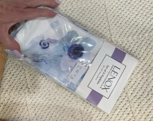 rare lenox where entertaining is indigo floral blue purple flower cloth napkins - Picture 1 of 3