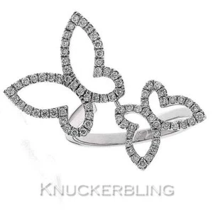 Diamond Butterfly Ring 0.50ct Brilliant Cut F VS in 18ct White Gold - Picture 1 of 1