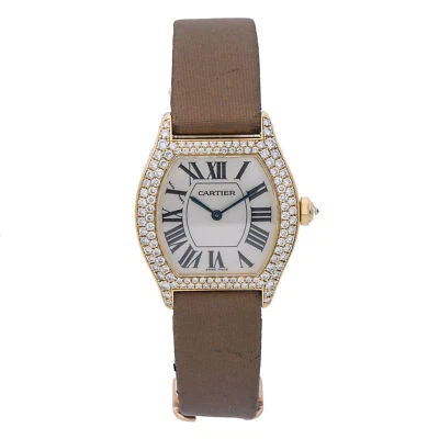 Cartier Tortue WA503751 18k YG Automático Fábrica Bisel Diamante Esfera Blanca Damas 28 mm Foto 1 de 4