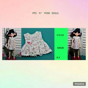 1 /6 YOSD 10"-12"BJD DOLL"PINK FLORAL DRESS"KAYE WIGGS ILLIES/LITTLES, FAIRYLAND - Picture 1 of 3
