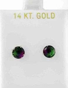 TOURMALINE 2.38 Cts STUD EARRINGS 14K WHITE GOLD - New With Tag - Picture 1 of 4
