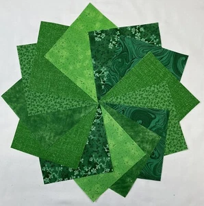 Shades of Green ~ 42 5" Squares ~ Color Charm Pack - Picture 1 of 4