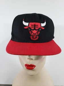 Mitchell & Ness Chicago Bulls OG Classic Snapback Hat Cap Black Red OSFM - Picture 1 of 11