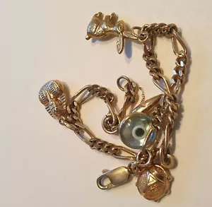 9ct Gold Charm Bracelet - Picture 1 of 12