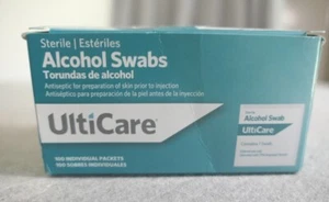 NUOVA confezione da 100 confezioni singole UltiCare salviette garza preparazione alcool tamponi - Foto 1 di 3