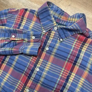 Polo Ralph Lauren L/S Shirt Men's Large Plaid OCBD Preppy Colorful Business - Picture 1 of 7
