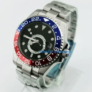 43mm sterile Black Dial GMT titanium Bezel sapphire glass Automatic Watch Gift - Picture 1 of 5