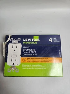 Leviton M42GFNT14W 125V Socket, White (Pack of 4). NEW Damage Box. - Picture 1 of 1