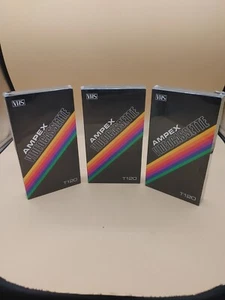 Lot Of Three Ampex Videocassette T120 VHS Made In USA New Sealed - Picture 1 of 2
