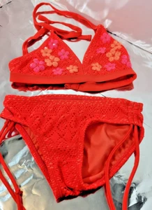 ✨Justice Girls 2 Piece Swimwear Set Orange Size 8 - Picture 1 of 3