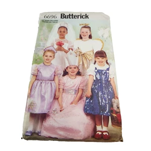 BUTTERICK pattern 6696 childrens dress costume tiara wings uncut all sizes - Picture 1 of 2