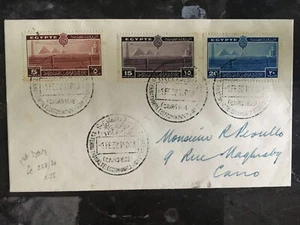 1938 Cairo Egypt First Day Cover Telecommunications Congress FDC - Picture 1 of 2