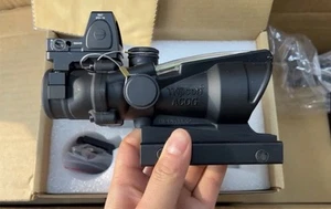 ACOG 4x32 Style Tactical Scope RMR w/ Chevron Red Reticle Embossed - Picture 1 of 6