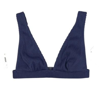 Top de bikini Zimmermann triángulo acanalado azul marino talla 1, talla 6 EE. UU. nuevo con etiqueta Foto 1 de 4