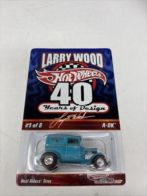 Hot Wheels Red Line Club Larry Wood 40 Years Design A-Ok Teal Real Rider /7500 - Image 1 of 4