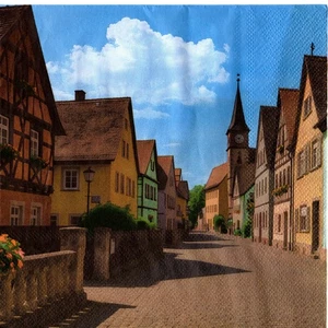 Serviettes en papier France village d'Alsace. Paper napkins village in Alsace - Picture 1 of 1