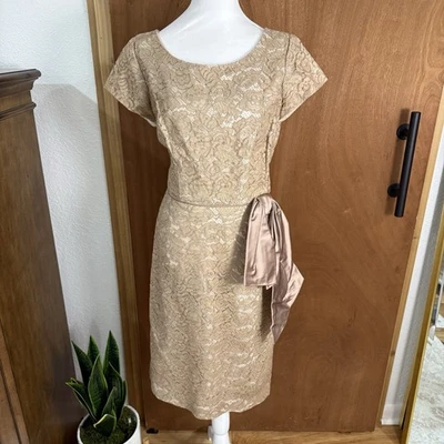 "Vestido Vintage Años 50 Ilusión Encaje Vestido Movible 28"" Cintura Hecho en Unión EE. UU. Pin Up" Foto 1 de 4