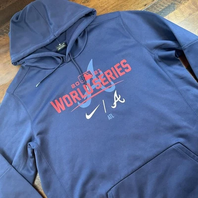 Pulôver de beisebol Atlanta Braves masculino com capuz grande MLB 2021 World Series Nike - Imagem 1 de 4