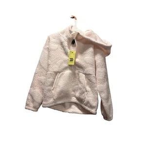 All in Motion Girls Half Zip Pullover Hoodie Sweatshirt Cream Fuzzy Soft S 6/7 - Picture 1 of 6