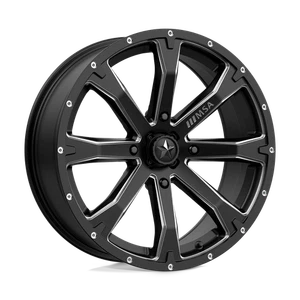 MSA Wheel M42 Bounty ATV UTV SXS Wheel Rim 18X7 4X156 +10 Black Milled - Picture 1 of 1