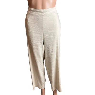Pantalones de vestir elásticos de mezcla de lino J. Jill 14P carrera fecha noche viaje Foto 1 de 4
