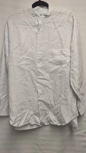 New Goouch Vintage Size S Small Long Sleeve White Shirt 100% Linen - Picture 1 of 17