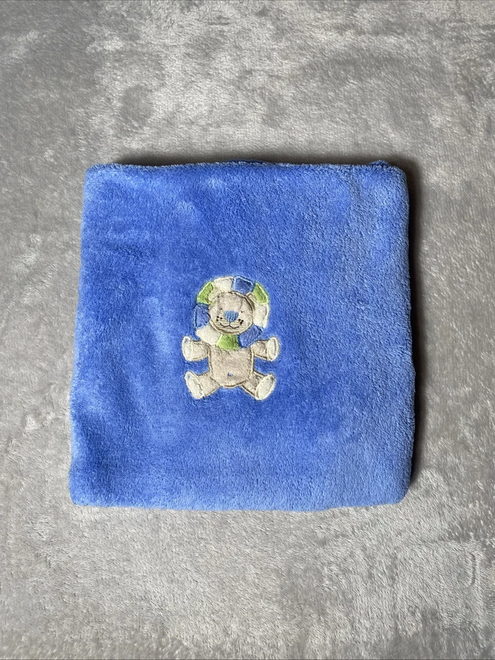 Manta bebé Pottery Barn Piccolo Bambino León suave felpa azul polar Lovey PB Foto 1 de 4