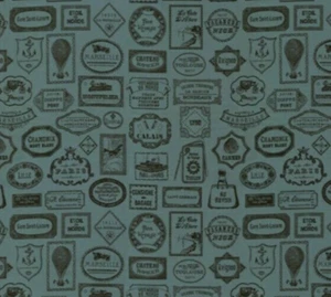 BON VOYAGE Moda 3 yds FRENCH General Fabric quilting travel art labels 13703-12 - Picture 1 of 2