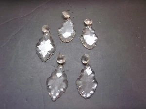 5 RARE ANTIQUE 3 1/2" LONG WITH 1 SMALL 5/8" CRYSTALS PRISMS IN BOX #12 - Picture 1 of 4