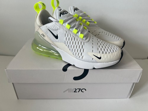 Nike Air Max 270 donna bianco nero suola giallo osso chiaro nuove con scatola autentiche US 6