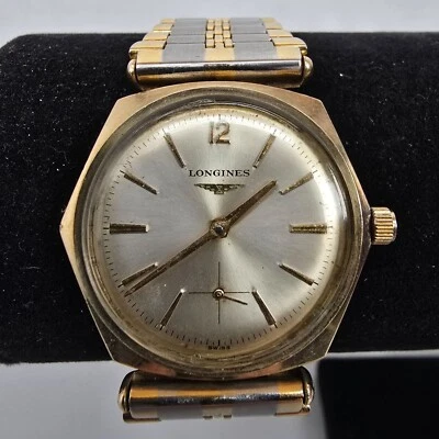 VTG Longines 10K Gold Filled Hexagonal Manual Wind Mens Watch W/ Metal Band Runs - Image 1 of 4